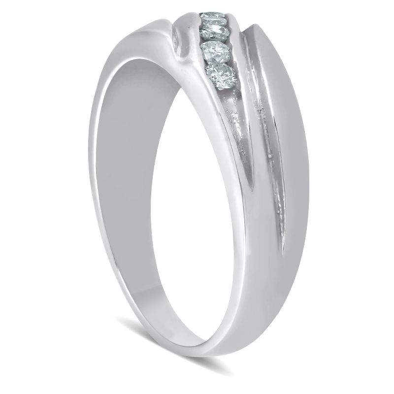 Pompeii3 Platinum Diamond 1/4 Ct High Polished Mens Ring Wedding Band, 3 of 5