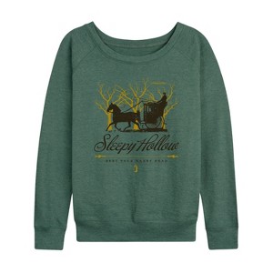 Women's - Sleepy Hollow - Rest Your Weary Head Lightweight French Terry Wide Neck Long Sleeve Shirt - 1 of 4