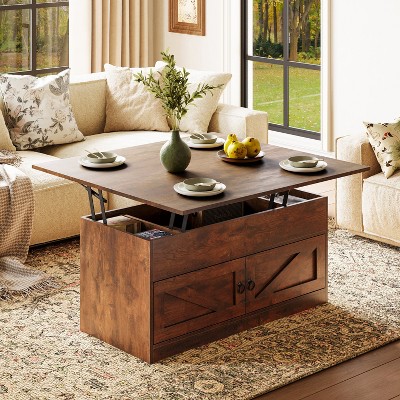 WOWLIVE Lift Top Coffee Table with Storage for Living Room, Hidden Compartment