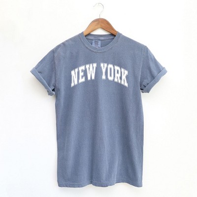 Simply Sage Market Women's Varsity New York Short Sleeve Garment Dyed Tee