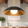 Rennnsan Dromell 17"-23"W 1-Light Dome Gold Foile Modern Dimmable Pendant in Black - 2 of 4