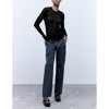 Women See Through Tops Long Sleeve Crew Neck Summer Sheer Blouse Sexy Shirt Party Club Night - 4 of 4