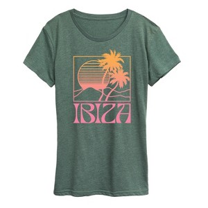 Women's - Instant Message - Ibiza Sun Palms Short Sleeve Graphic T-Shirt - 1 of 4