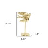 HomeRoots 9" Gold Cast Iron Bird Tabletop Sculpture - 3 of 4