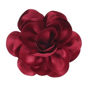 Unique Bargains Alloy Satin Fabric Big Rose Flower Dainty Brooches and Pins 1 Pc - 1 of 4