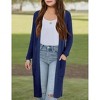 Girl's Open Front Cardigan Long Sleeve Knit Sweaters Kids Lightweight Cute Casual Loose Outerwear Coats with Pockets - 2 of 3
