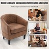 MOONMISS Faux Leather Accent Chair, Barrel Club Chair Upholstered Armchair for Living Room, Comfy Modern Arm Chair Bedroom Reading Seat - 3 of 4