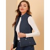 Allegra K Women's Stand Collar Lightweight Gilet Quilted Zip Vest - 3 of 4