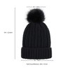 Anna-Kaci Women's Soft Knit Winter Beanie Hat with Satin-Lined Interior Ribbed Texture and Fluffy Pom Detail - 4 of 4