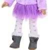 Sophia’s Suede Ewe Boots with Faux Fur Fleece Lining, Button Detail, & Classic Exposed Seams for 18” Dolls - 3 of 4