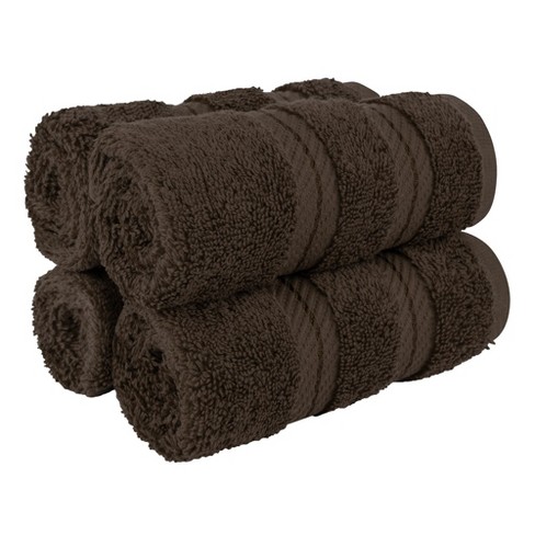 American Soft Linen Bath Towel Set, 4-Piece 100% Turkish Cotton Bath Towels, 27 x 54 in. Super Soft Towels for Bathroom, Brown