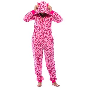 Just Love Womens One Animal Print Adult Bodysuit Hooded Pajamas - 1 of 4