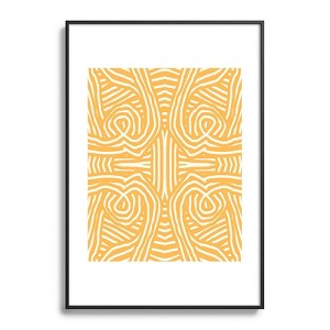 Little Dean Yellow mustard boho stripe Metal Framed Art Print - Deny Desings - 1 of 3