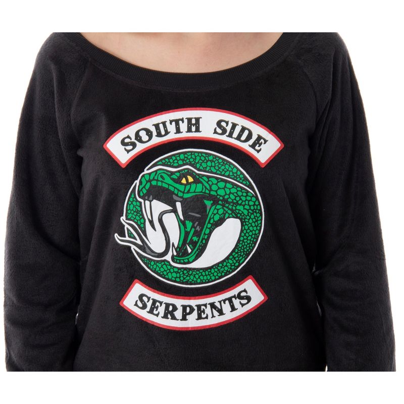 Riverdale Juniors' Southside Serpents 2 Piece Fleecy Jogger Pajama Set Serpents Ouroboros Logo, 2 of 6