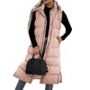 Imily Bela Womens Long Puffer Vest Hooded Sleeveless Winter Coats Quilted Warm Zip Up Padded Outerwear - 2 of 4