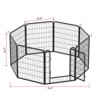 DSVIMOY 8 Panels Heavy Duty Metal Playpen with Door, 31.7"H Dog Fence Pet Exercise Pen for Outdoor, Black, 53.94"*53。94"*31.7" - 3 of 4