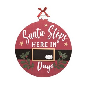 Transpac Wood 21.65 in. Multicolor Christmas Santa Countdown Chalkboard Wall Decor - 1 of 4