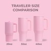 HydroJug Traveler - Water Bottle with Handle & Flip Straw - Leak Resistant Tumbler, Insulated, Stainless Steel & Rubber Base - 4 of 4