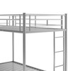 Twin Over Twin Bunk Bed with Trundle, Metal Bunkbeds with Ladder and Guardrail, Convertible Bunkbed Frame for 3 Kid, No Box Spring Needed - 4 of 4