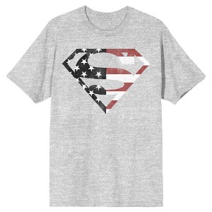 Superman Americana Logo Mens Athletic Heather Graphic Tee - 1 of 3