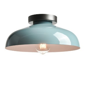 Claxy Industrial Ceiling Light with 12-Inch Metal Shade,Sea Blue Green - 1 of 4