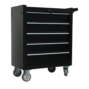 Lirago 5 Drawer Tool Chest Cabinet with Brake Wheels and Lock for Garage Workshop Storage Black - 1 of 4