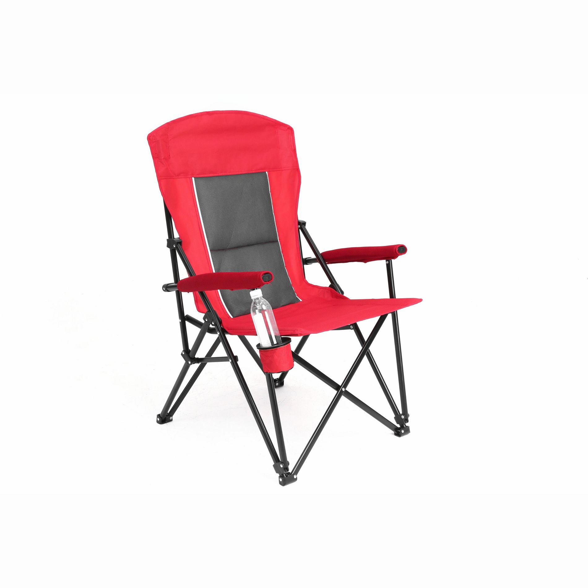 Dexmalle High Back Heavy Duty Patio Chair with Cup Holder,Red