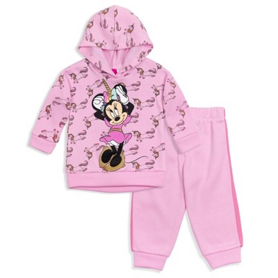 Mickey Mouse & Friends Minnie Girls Fleece Pullover Hoodie & Jogger Pants Set 