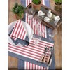 Saro Lifestyle Striped Napkin, 20" Square, Navy Blue (Set of 4) - 4 of 4