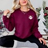 Embroidered Pink Santa Hat - Women's Graphic Sweatshirt - 3 of 4