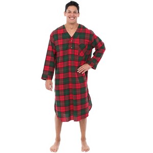 Alexander Del Rossa Men's Lightweight Flannel Sleep Shirt, Long Nightshirt Pajamas - 1 of 4
