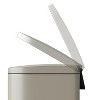 2.6 Gallon/10 L Slim Bathroom Trash Can with Lid, Step-on Garbage Can for Kitchen with Removable Inner Bucket, Rear Handle, Soft Close Lid - 3 of 4