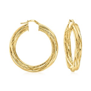 Ross-Simons Italian 14kt Yellow Gold-Plated Twisted Hoop Earrings - 1 of 4