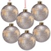Syemin Decorative Objects Christmas Ball Ornaments Glass Decorative Hanging Ball for Holiday Party Decorations Set of 6, Silver, 3.9"*3.9"*3.9" - 2 of 4