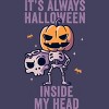 Women's Design By Humans It's Always Halloween Inside My Head Funny Cute Spooky By EduEly Racerback Tank Top - 2 of 3