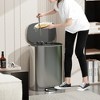 LunaLulinlk 13 Gallon 50L Kitchen Foot Pedal Operated Soft Close Trash Can - Stainless Steel Ellipse Bustbin - 2 of 4