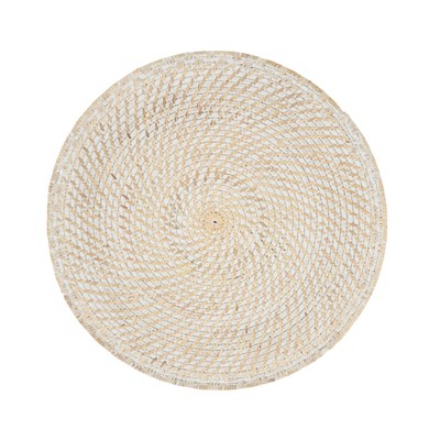Natural Woven Rattan Round Placemats, Set of 4