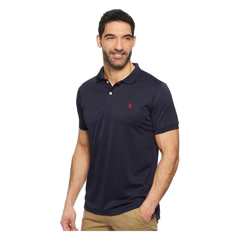 U.S. Polo Assn. Men's Short Sleeve Classic Fit Solid Stretch Polo Shirt, 3 of 4