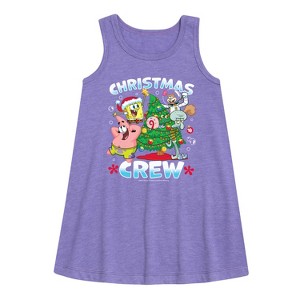 - SpongeBob SquarePants - Christmas Crew Graphic Sleeveless Aline Dress - 1 of 4
