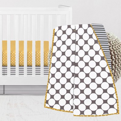 Bacati - Dots Stripes Gray Yellow 3 pc Crib Bedding Set