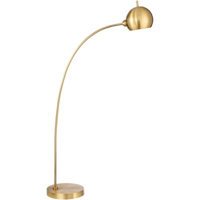 Possini Euro Design Modern Chairside Arc Floor Lamp Antique Brass Swivel Head for Living Room Reading Bedroom Office