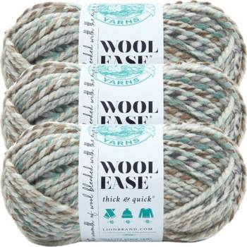 (3-pack) Lion Brand Yarn 640-536 Wool-Ease Thick & Quick Yarn, Fossil - Multi