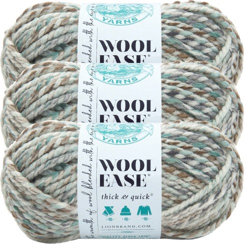 3 Pack) Lion Brand Wool-ease Thick & Quick Yarn - Seaglass : Target