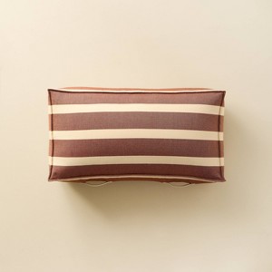 44"x22"x10" Cabana Stripe Outdoor Patio Cushioned Bench Brown/Natural - Hearth & Hand™ with Magnolia - 1 of 4