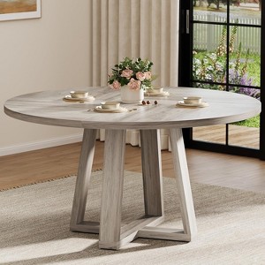 Dining Table for 4-6 People, Kitchen Table, Round Dining Room Table for Kitchen, 47 Inch Round Table - 1 of 4