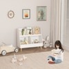 SKRAN Kids Bookshelf and Toy Organizer, 5 Cubbies Wooden Open Bookcase, 2-Tier Storage Display Organizer with Legs for Playing Room, Bedroom, White - 2 of 4