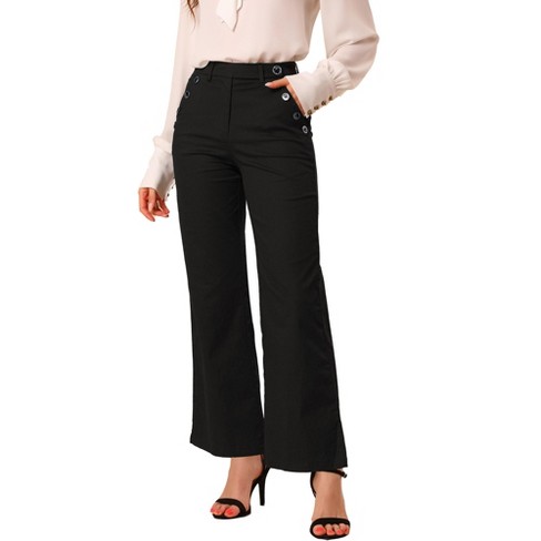 Allegra K Women's Bell Bottom Long High Waist Elegant Work Trousers Black X  Large : Target