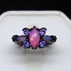 Logan Butterfly Promise Ring for Women Pink Fire Opal Purple Cz Ginger Lyne Collection - 2 of 4