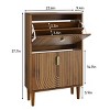 Modern Shoe Cabinet with 2 Flip Drawers, Space-Saving Freestanding Shoe Storage for Entryway, Hallway, or Small Spaces-The Pop Home - 4 of 4