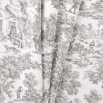 Gray Cotton Room Darkening Rod Pocket Tier Curtains